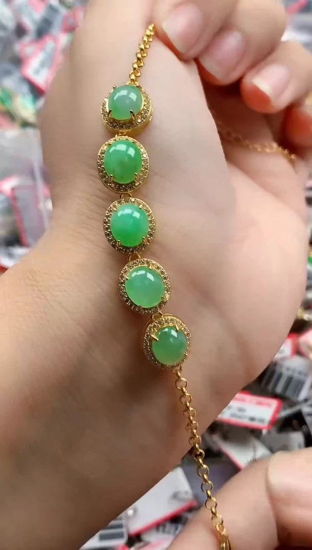 银S925镶嵌戒指翡翠天然A货缅甸翡翠