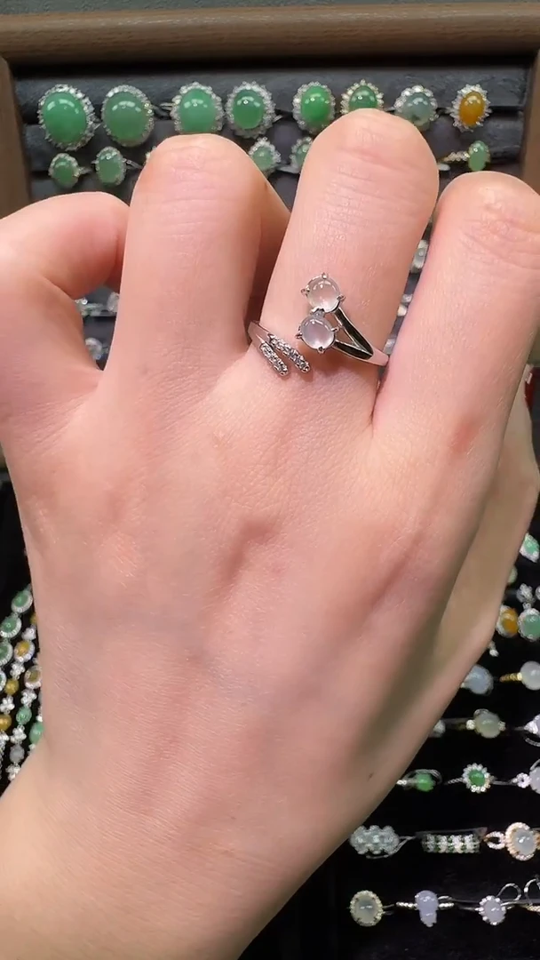 银S925镶嵌戒指翡翠戒指49