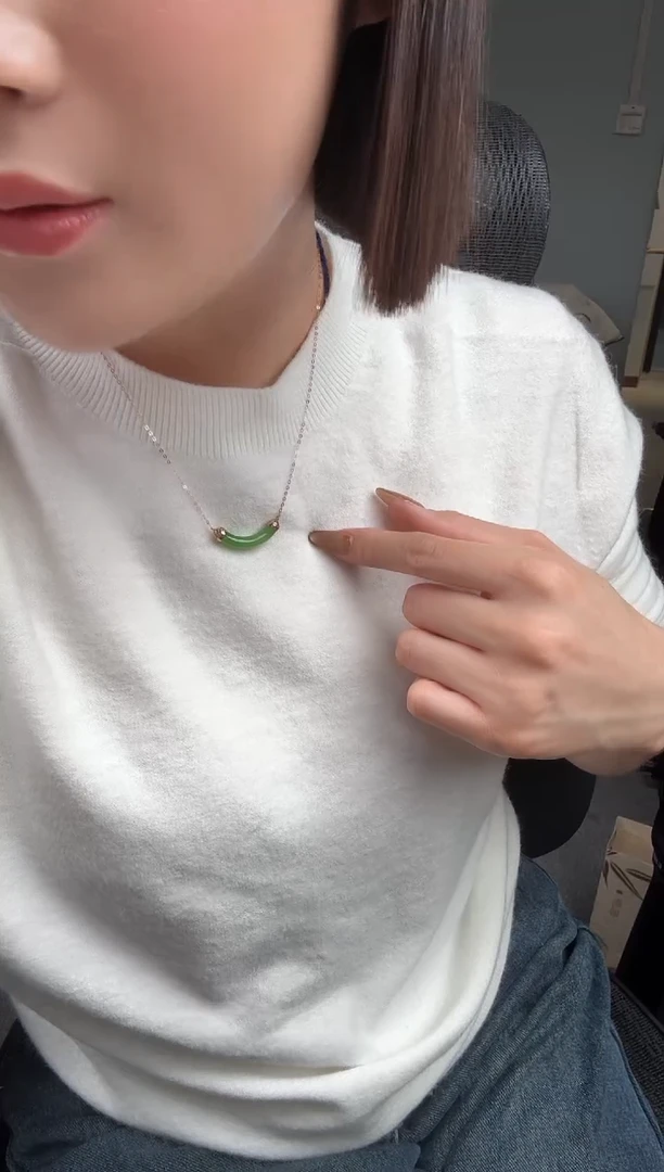 颈饰18K金镶嵌和田玉20冯总12.19多样性拍一发一