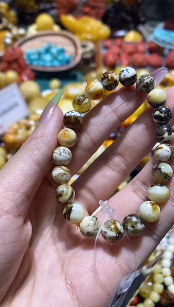 未镶嵌蜜蜡裸石奥利奥手串