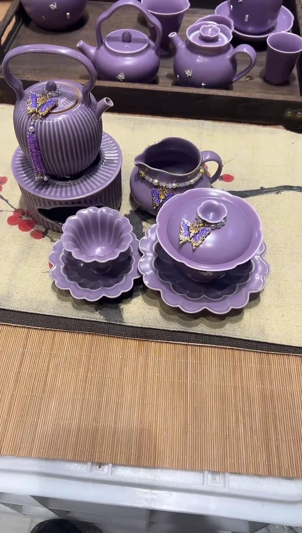 瓷片奢侈茶具套组，【无礼盒】