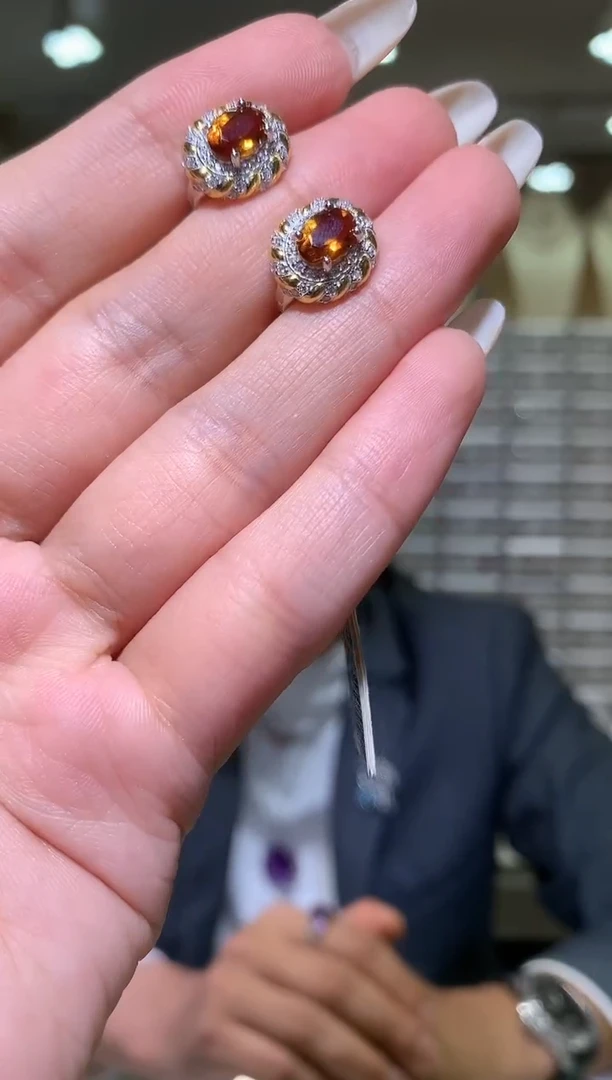 银S925镶嵌耳饰水晶【宝石世家严选】