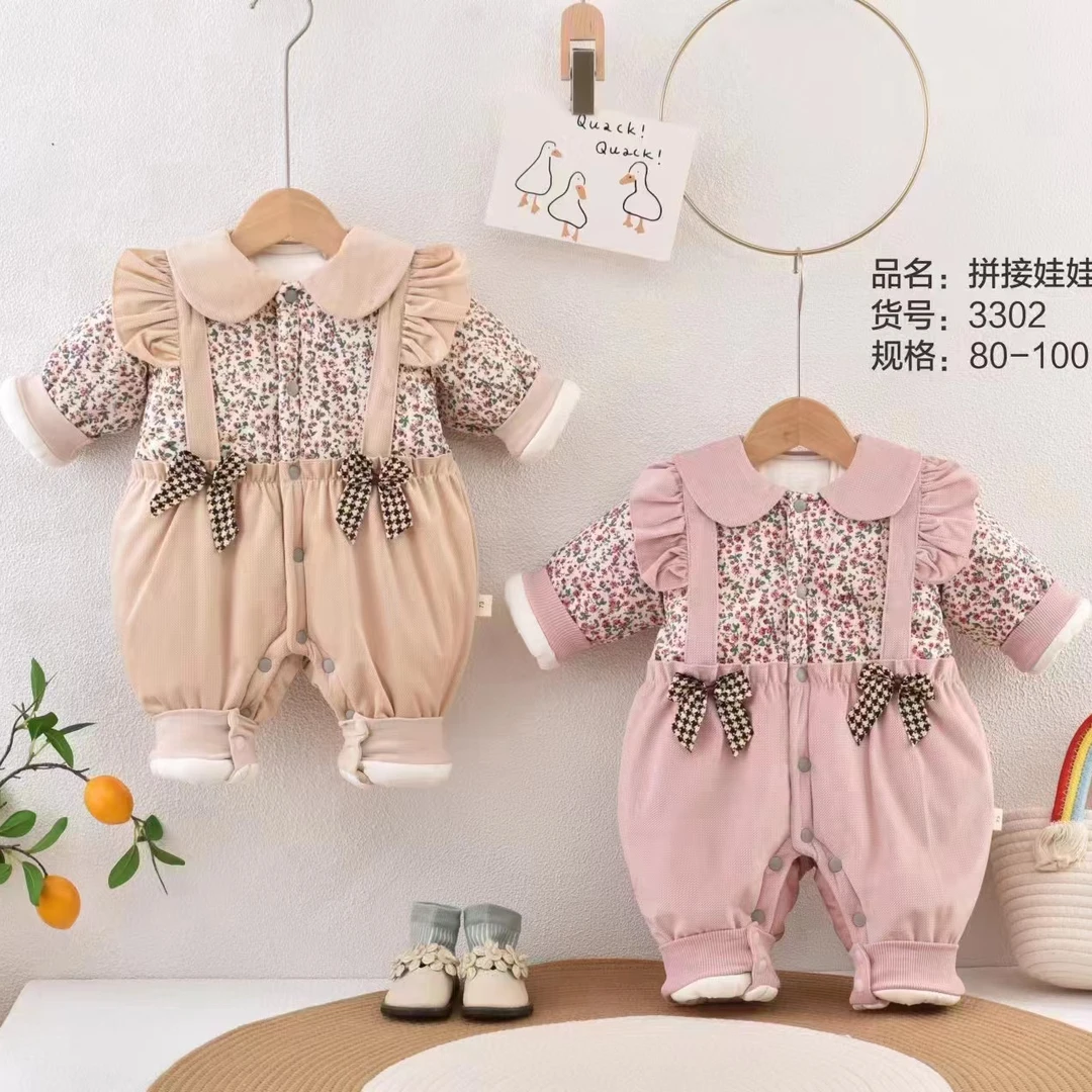 500克手工棉花连体衣开档闭档都有