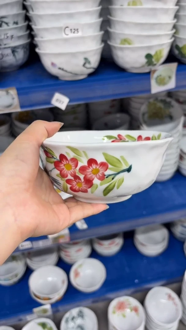 瓷片景德镇高温陶瓷食品级手绘釉中彩-捏捏碗