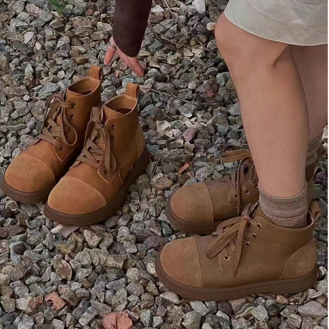 新款气质休闲韩版简约平底舒适马丁靴009-33