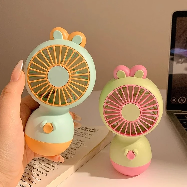 可爱兔子手持usb充电小风扇便携随身携带学生办宿舍电扇迷你礼物