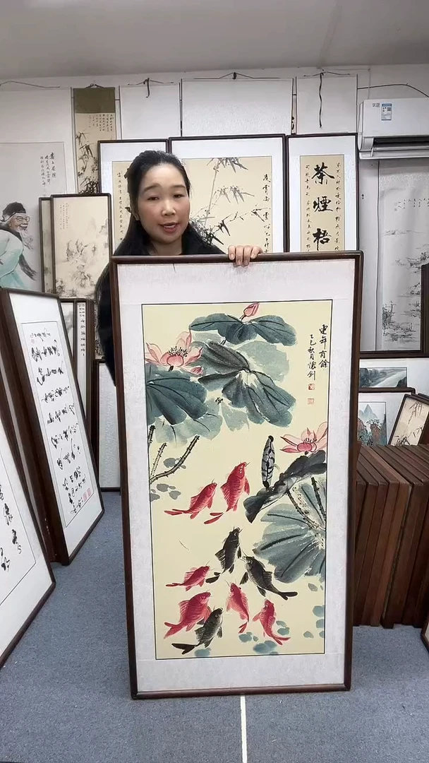 国画尺寸63*123实木画框京东包邮手绘