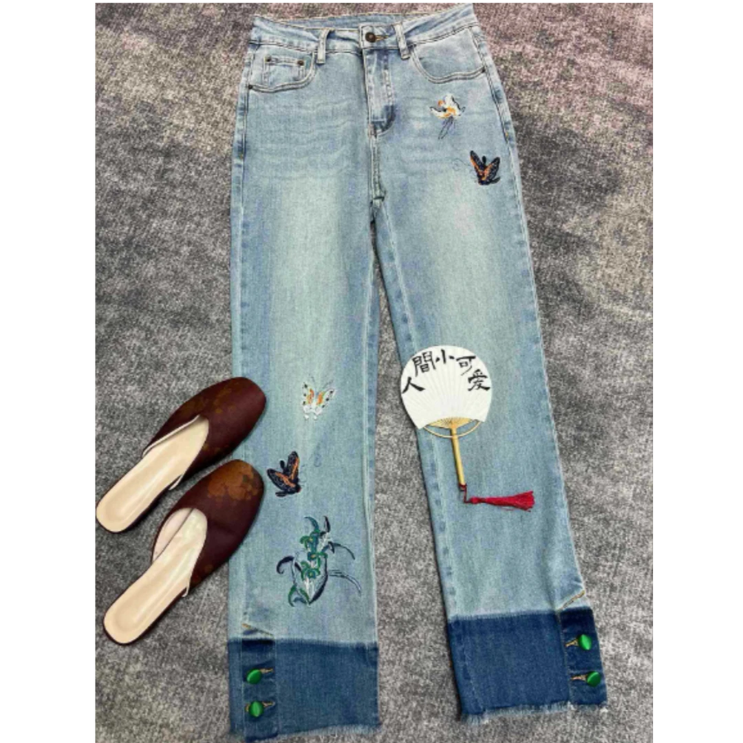 【NA家】中式时尚简约牛仔裤