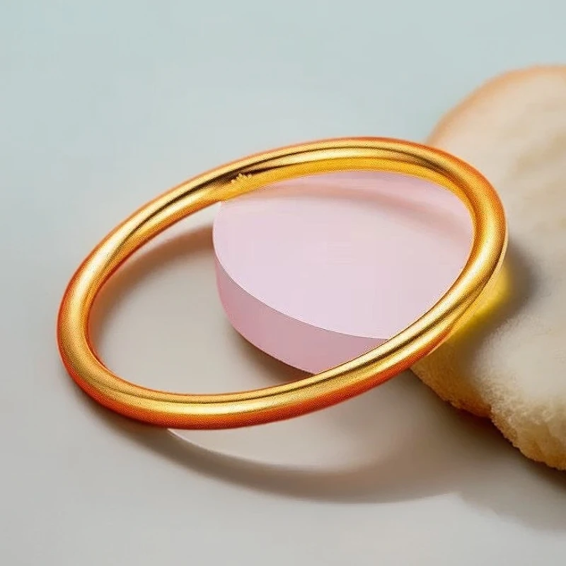 合金手镯 女饰品素款金色百搭女款古法手镯