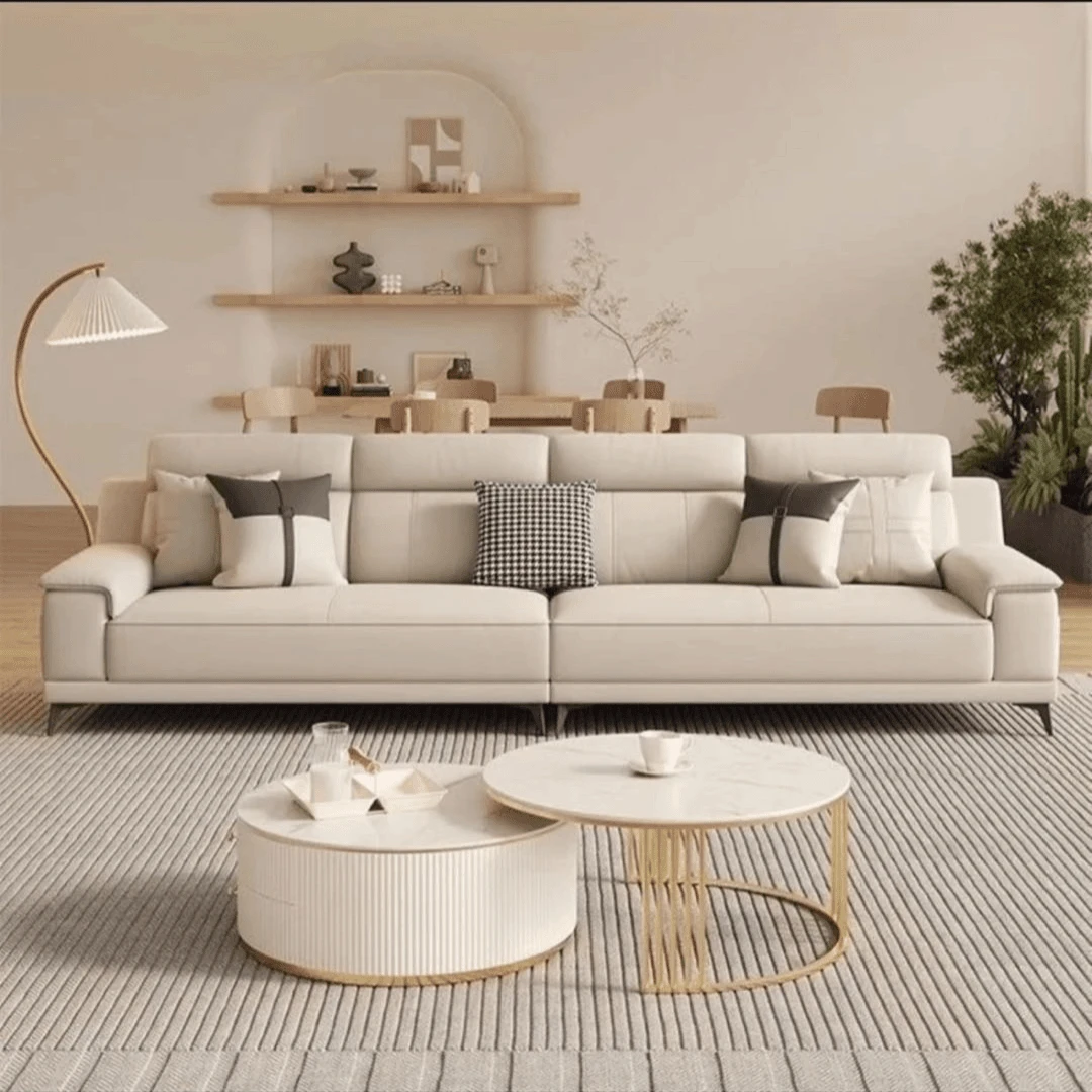 简约意式沙发家用皮艺沙发免洗真皮沙发小户型极简客厅沙发现代