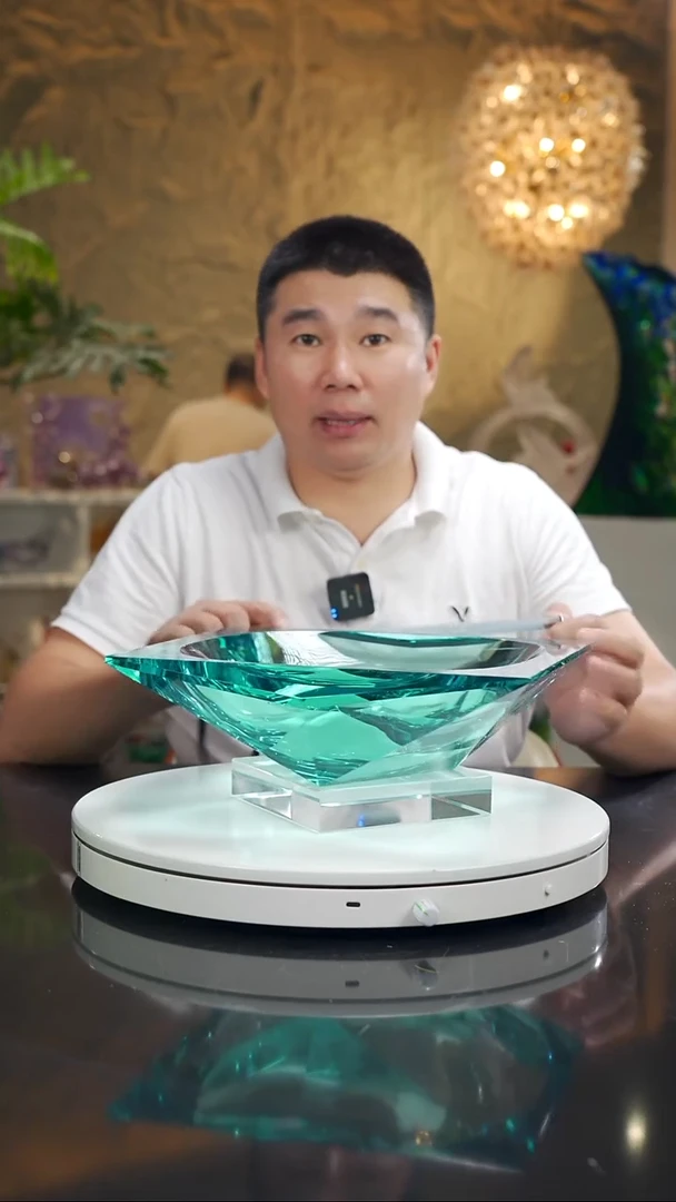 摆件福利湖水蓝切面果碗