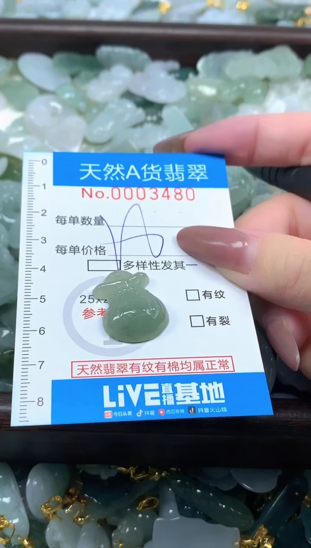 颈饰未镶嵌翡翠净货挂件-3480