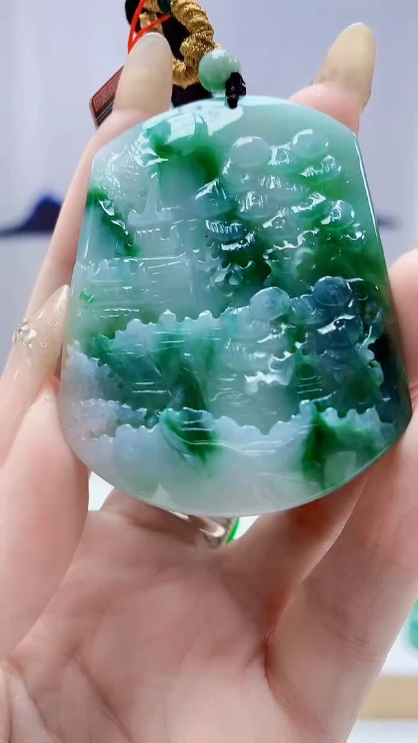 未镶嵌定制翡翠4852DD-毛货挂件44