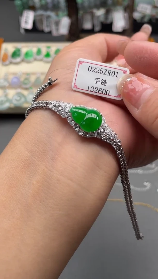 【闪购商品】翡翠手链18K金镶嵌0225ZR01