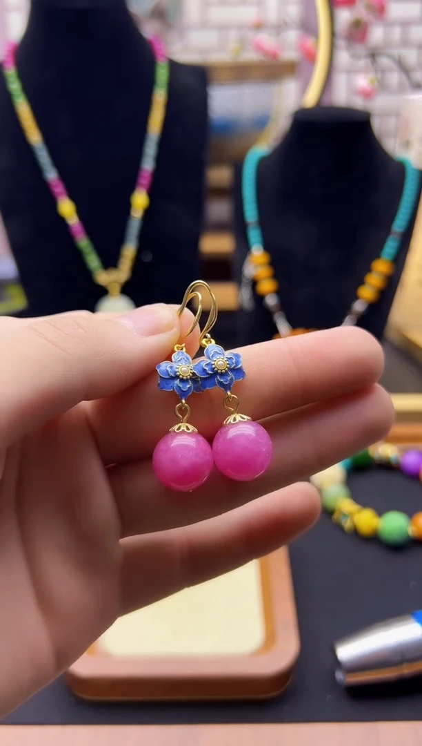 【闪购商品】碧玺耳饰14K金镶嵌E182