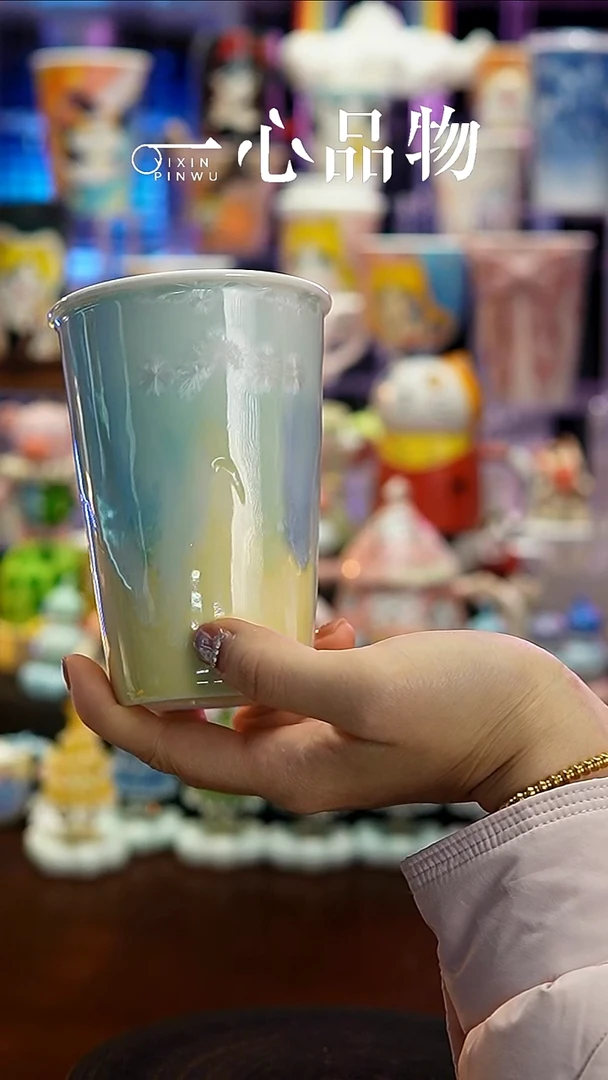 杯子瓷A406景德镇手工手绘杯子摆件