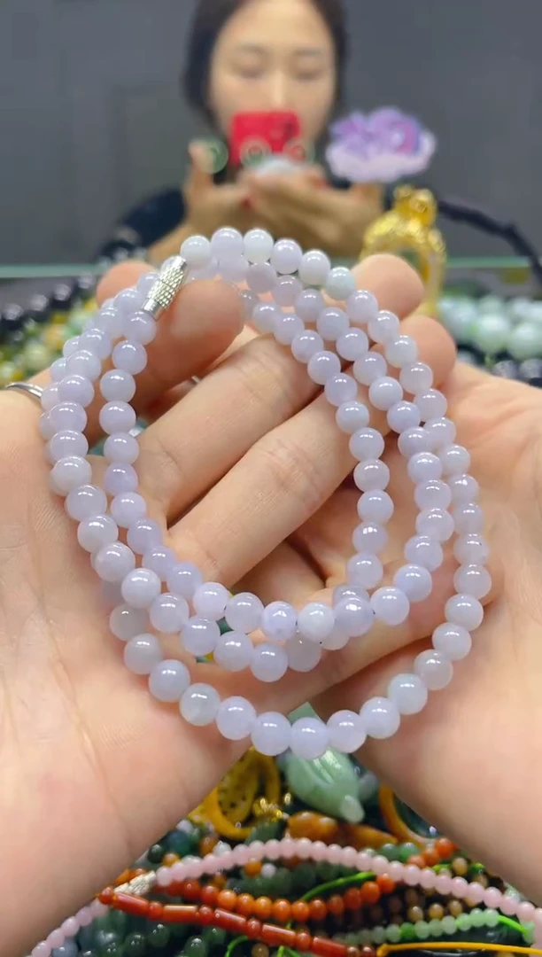 颈饰未镶嵌翡翠6MM/Q/翡翠A货，一件也是批发价