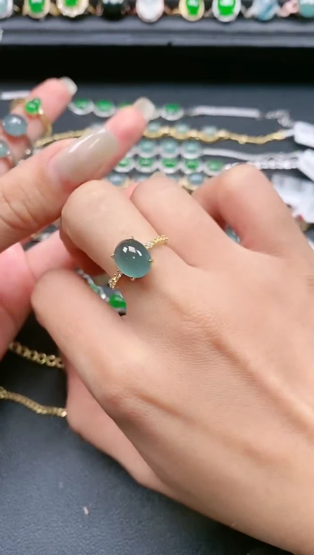 翡翠戒指银S925镶嵌11111