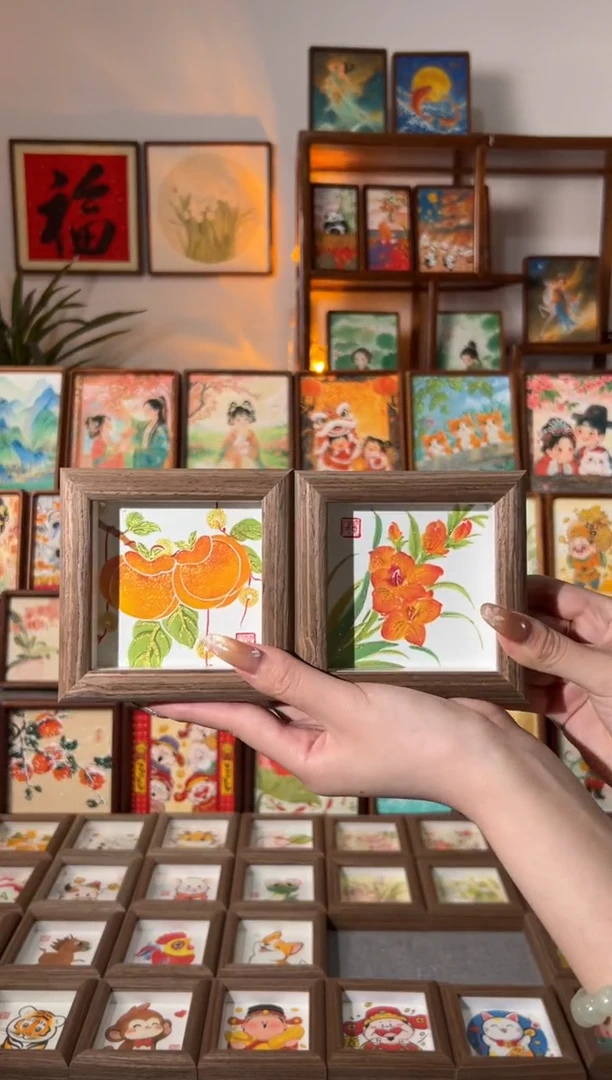 【闪购商品】国画虞美人 串串好柿 一组11