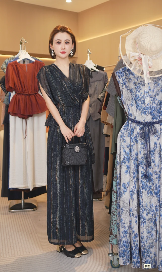 M0505 夏装两件套2025年时尚新款中国风休闲气质显瘦轻奢妈妈装女