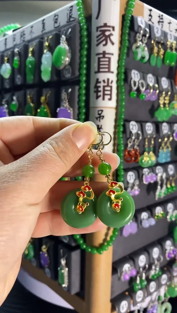 【闪购商品】和田玉耳饰银S925镶嵌952