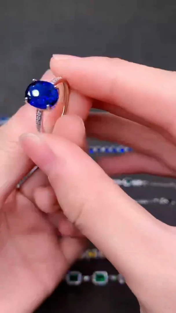 【闪购商品】蓝宝石戒指银S925镶嵌.....