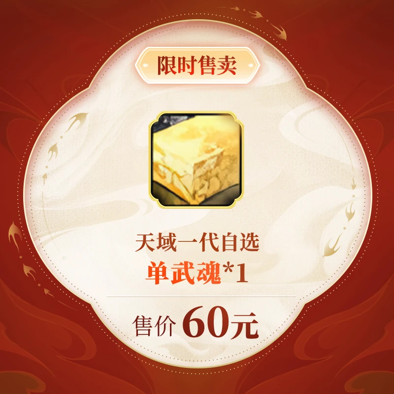 【天下贰】天域一代自选武魂*1 禁交易 角色限购10