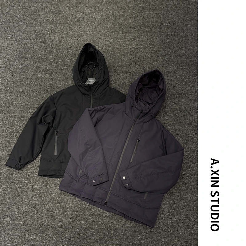 【冲锋衣羽绒】冬季男士羽绒服外套90白鸭绒休闲简约户外连帽外衣