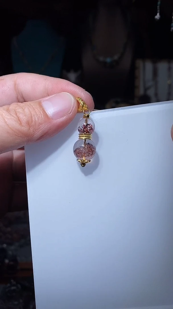 水晶珠宝半成品未镶嵌金草莓葫芦