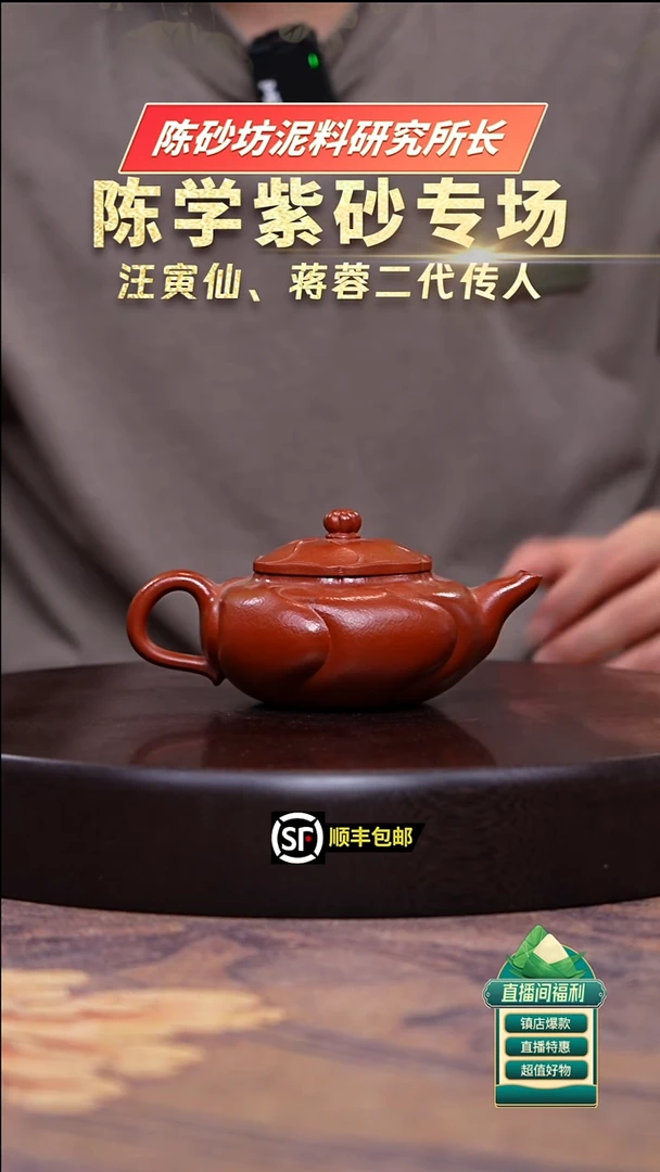 茶壶紫砂朱泥风卷葵200cc