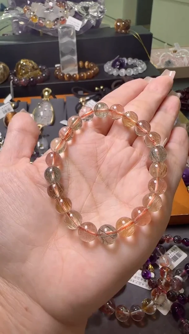 【闪购商品】水晶手串未镶嵌彩发晶手串7-8m+M20140 成