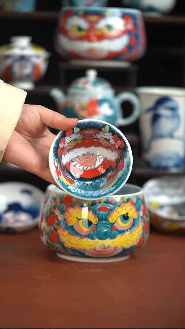 老师作品醒狮压手杯（微瑕福利）