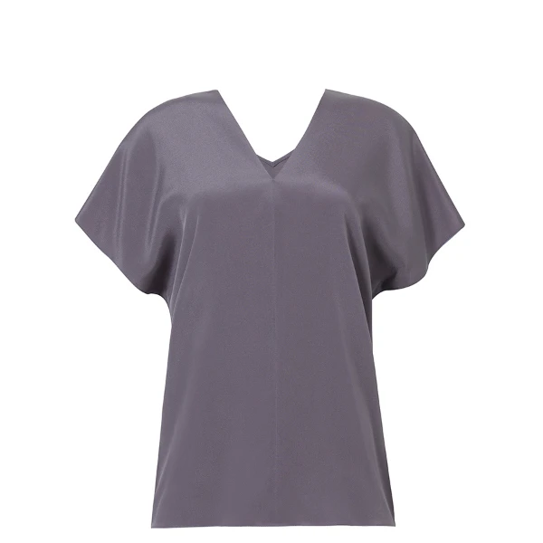 YI烟墨色桑蚕丝V领上衣&A型半裙&小高领上衣&阔腿裤 水光波连衣裙