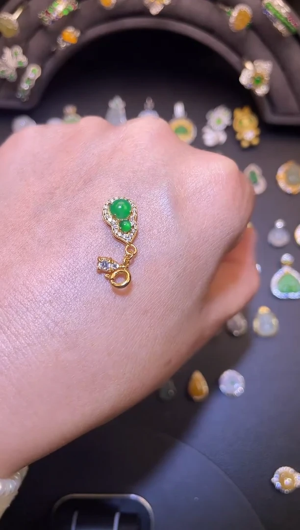 吊坠(不含链)银S925镶嵌翡翠1