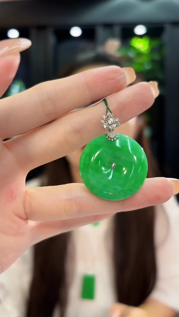 吊坠(不含链)18K金镶嵌翡翠 缅料A货/支持复检/一件