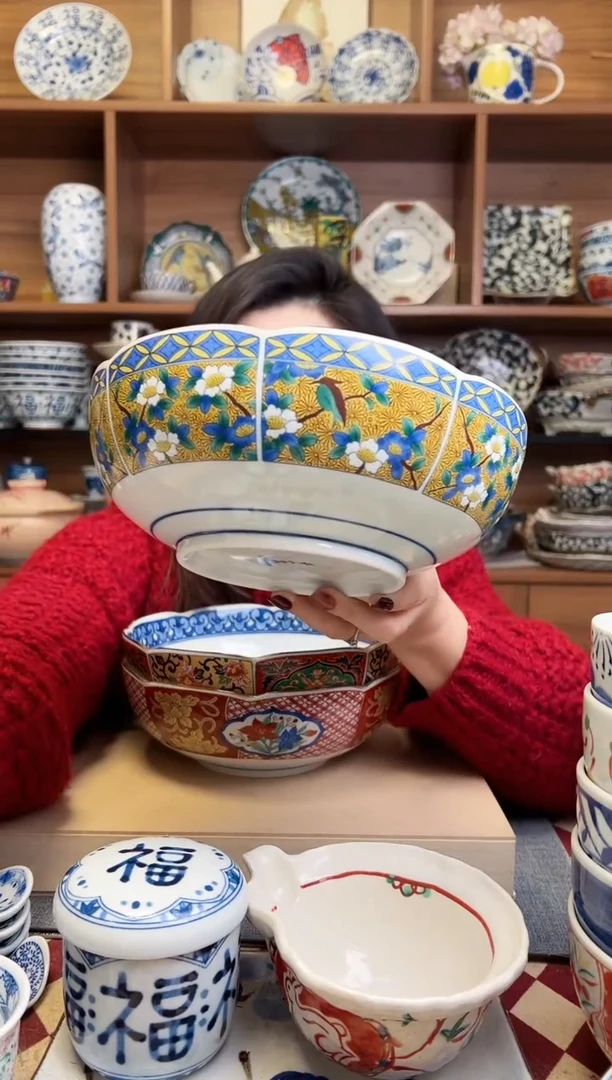 黄花鸟20.5cm花边钵