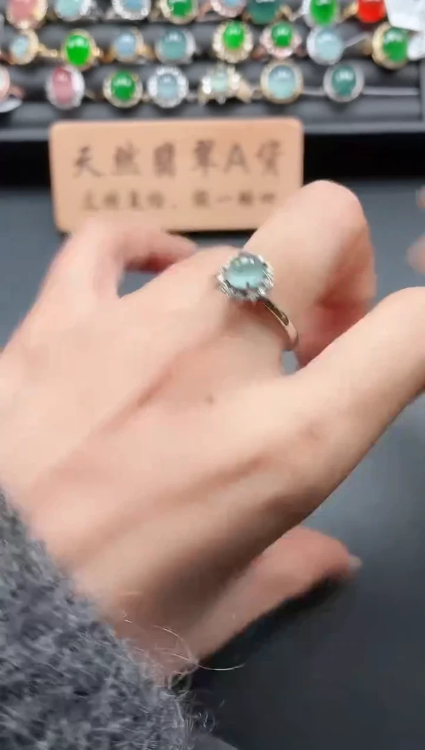 银S925镶嵌戒指翡翠111111