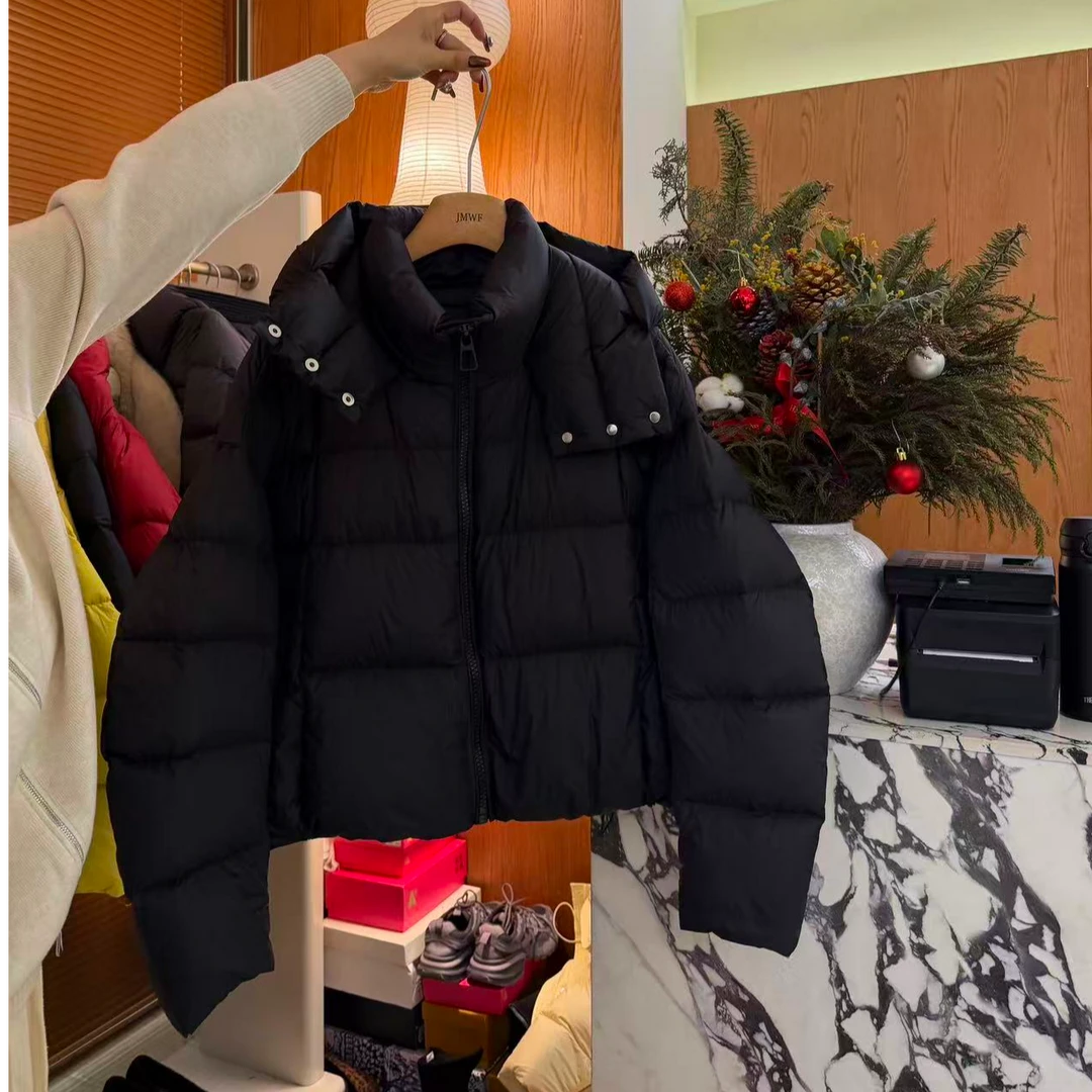 【洋洋精选】2025冬季新款时尚百搭简约气质短款90绒羽绒服
