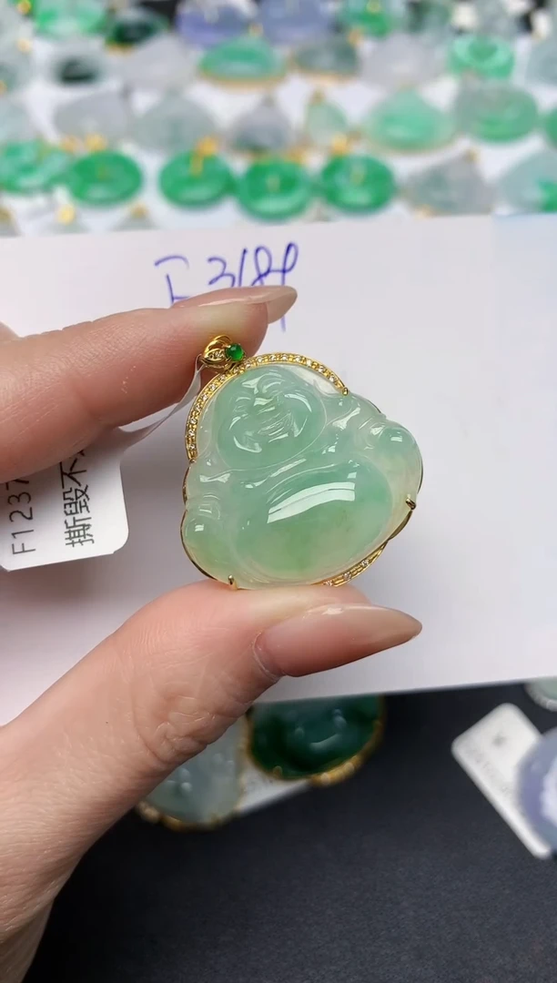 颈饰未镶嵌翡翠天然缅甸A货翡翠百元以上9元证书费自理