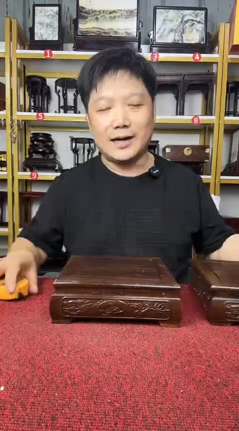 木非洲黑檀正方底座18.5CM