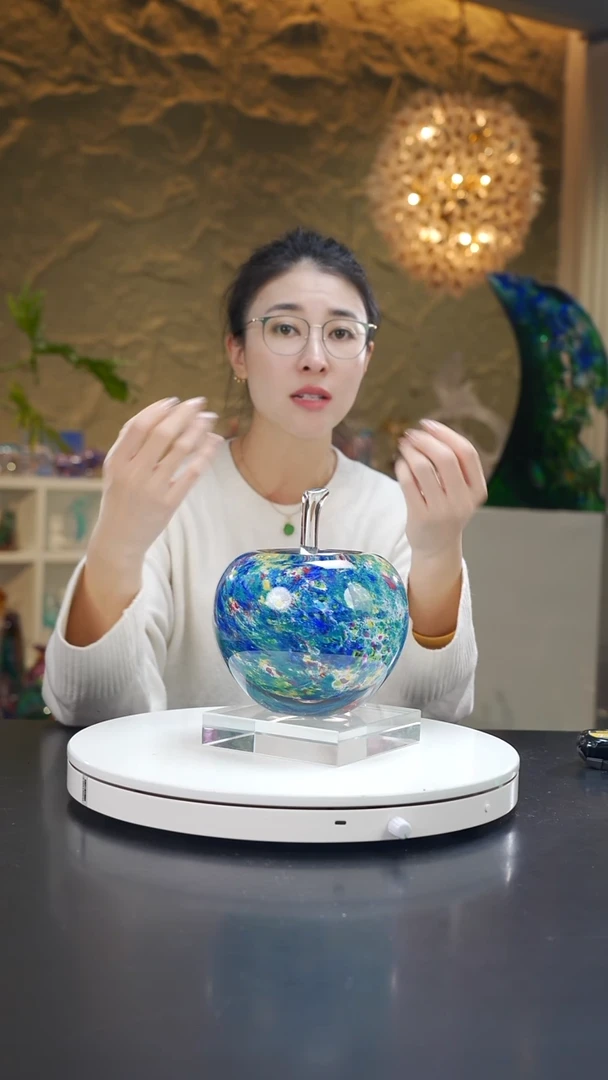 手工艺品琉璃莫奈花园系列苹果摆件