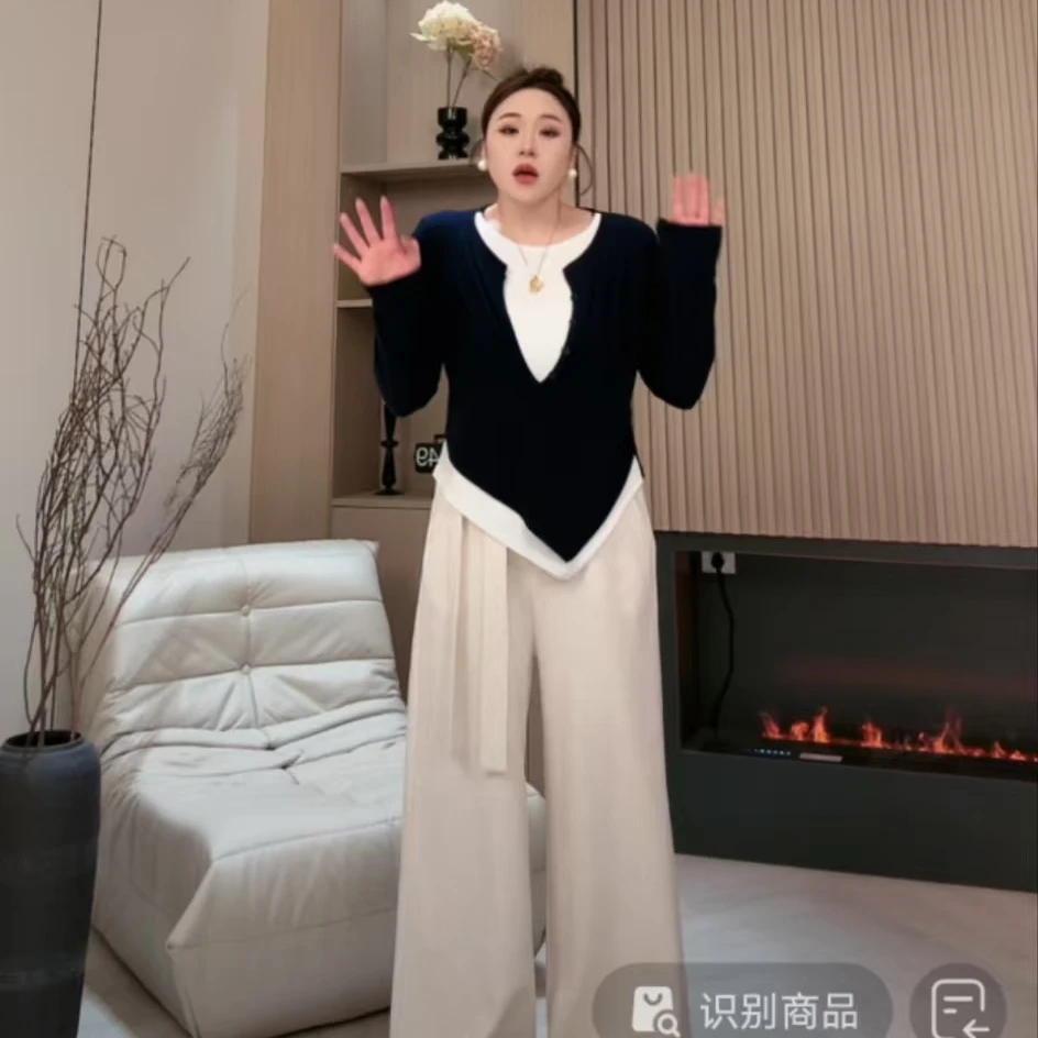 韩版时尚高腰显瘦休闲裤女2024年秋冬新款百搭显瘦松紧腰灰色裤子