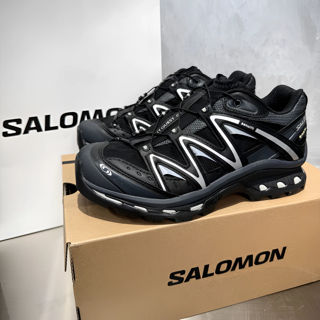 SALOMON萨洛蒙XT-Quest GTX黑银乌木色金属低帮运动户外鞋 474294