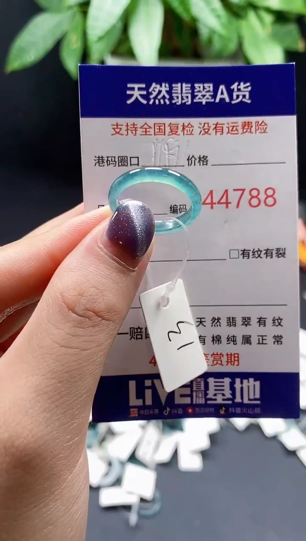翡翠戒指未镶嵌 天然翡翠戒圈4788