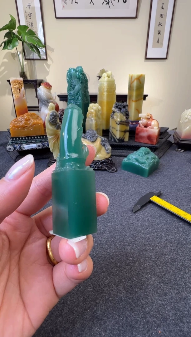 老挝石用****1雅安新绿竹节雕