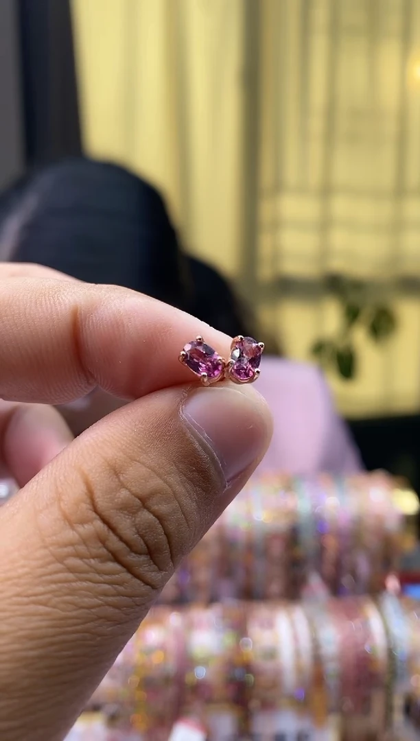 【闪购商品】碧玺耳钉银S925镶嵌15666155165