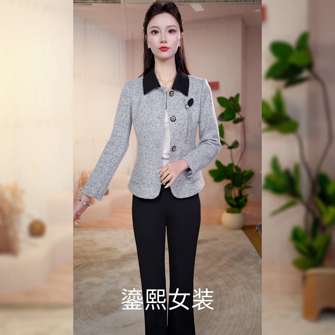 【鎏熙女装】25A-707 高贵时尚小西服修身洋气显档次女春秋季外套