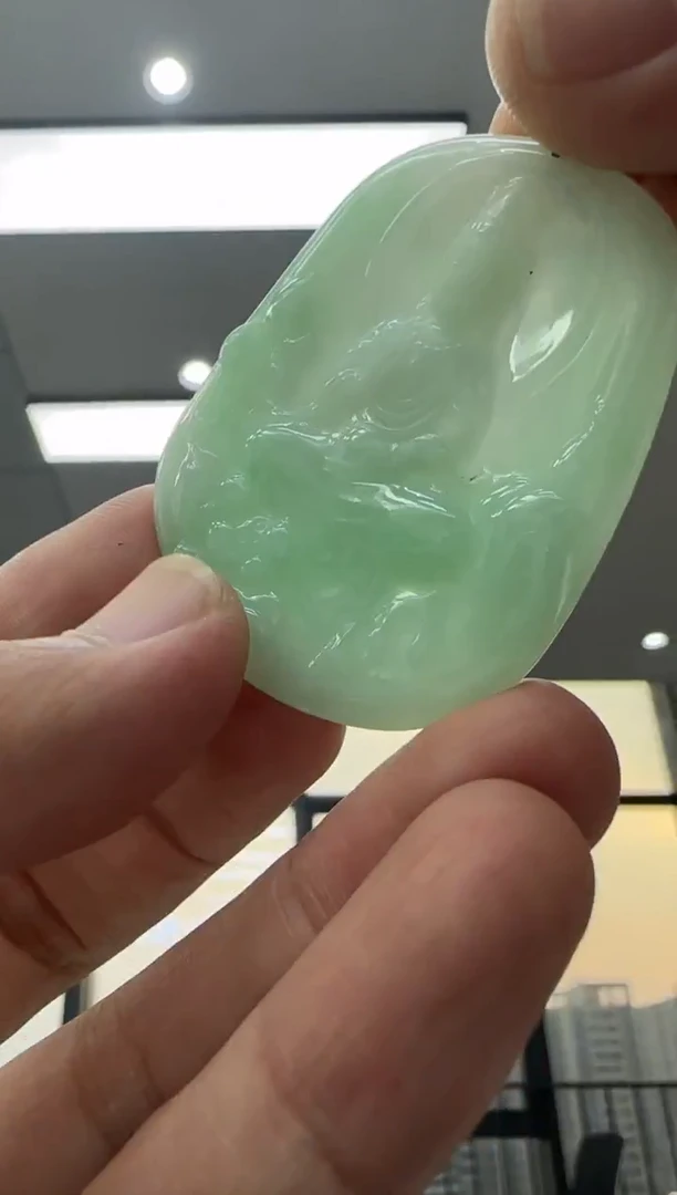 颈饰未镶嵌翡翠天然翡翠A货孤品一件