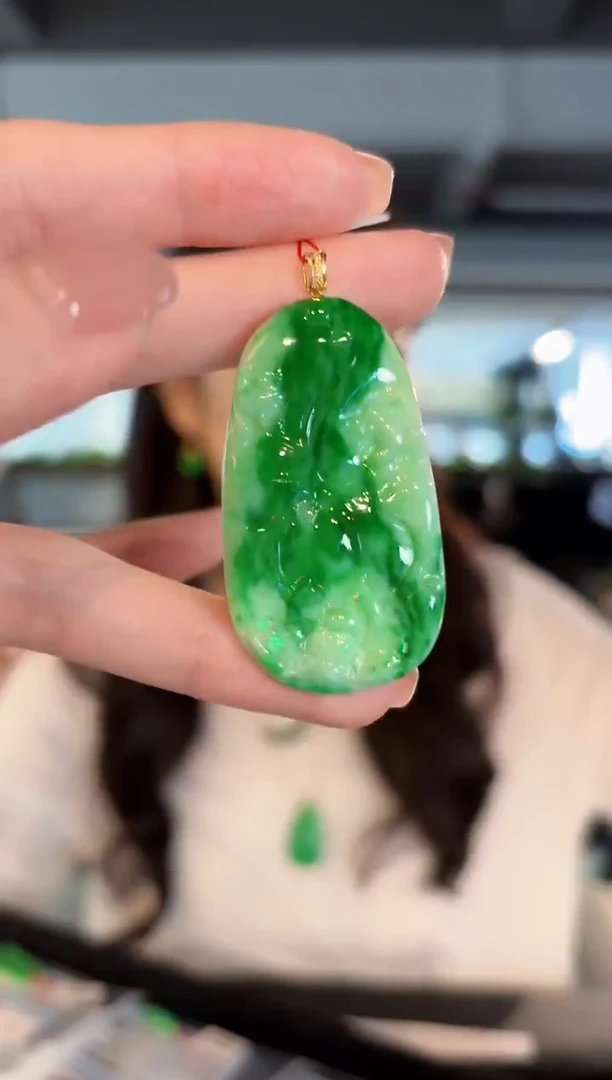 吊坠(不含链)18K金镶嵌翡翠 缅甸A货/支持复检/一件
