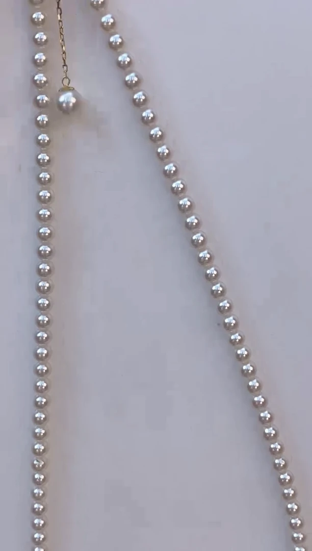 淡水珍珠18K金镶嵌项链3.5-4